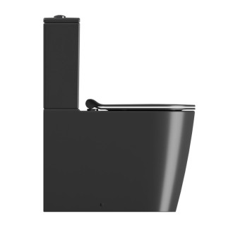 KUBE X WC kombi, Swirlflush, spodný/zadný odpad, čierna dual-mat