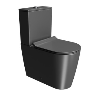 KUBE X WC kombi, Swirlflush, spodný/zadný odpad, čierna dual-mat