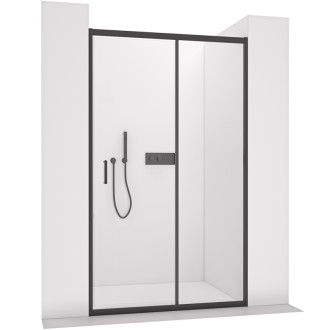 CERANO - Sprchové posuvné dvere Orlano L/P - 5 mm - čierna matná, transparentné sklo - 100x195 cm