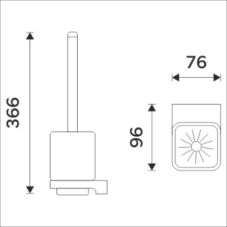 Nimco Maya MAC 29094KN-90 Toaletná WC kefa čierna matná