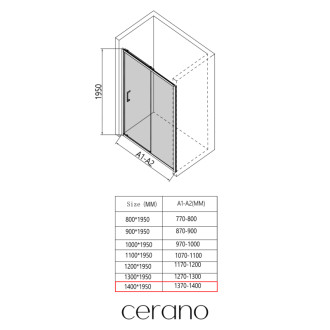 CERANO - Sprchové posuvné dvere Orlano L/P - 5 mm - chróm, transparentné sklo - 140x195 cm