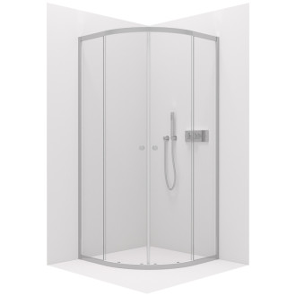 CERANO - Sprchovací kút Orso L/P - 5 mm - štvrťkruh - R550 - chróm, transparentné sklo - 100x100x195 cm - posuvný