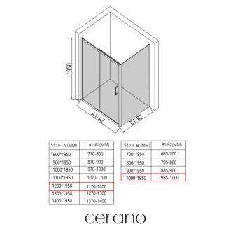 CERANO - Sprchovací kút Orlano Ľ/P - 5 mm - chróm, transparentné sklo - 120x100x195 cm - posuvný