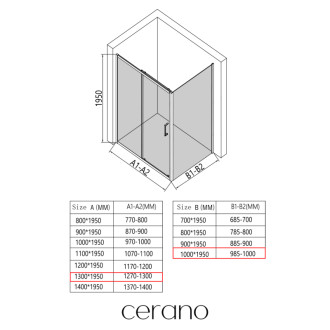 CERANO - Sprchovací kút Orlano Ľ/P - 5 mm - chróm, transparentné sklo - 130x100x195 cm - posuvný
