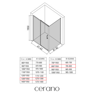 CERANO - Sprchovací kút Orlano Ľ/P - 5 mm - chróm, transparentné sklo - 130x80x195 cm - posuvný