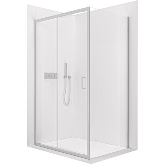 CERANO - Sprchovací kút Orlano Ľ/P - 5 mm - chróm, transparentné sklo - 130x90x195 cm - posuvný