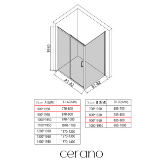 CERANO - Sprchovací kút Orlano L/P - 5 mm - chróm, transparentné sklo - 80x90x195 cm - posuvný