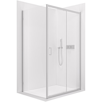 CERANO - Sprchovací kút Orlano Ľ/P - 5 mm - chróm, transparentné sklo - 90x70x195 cm - posuvný