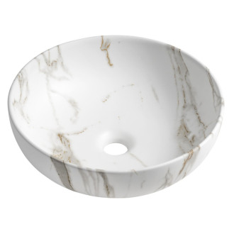 RONDANE keramické umývadlo na dosku Ø 41cm, bianco carrara