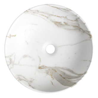 RONDANE keramické umývadlo na dosku Ø 41cm, bianco carrara