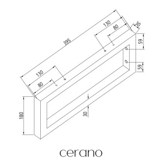 CERANO - Doska pod umývadlo Navira Pro + 2 konzoly pod dosku - čierna matná - 121x46,5x3,6 cm