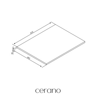 CERANO - Doska pod umývadlo Navira Pro + 2 konzoly pod dosku - čierna matná - 61x46,5x3,6 cm