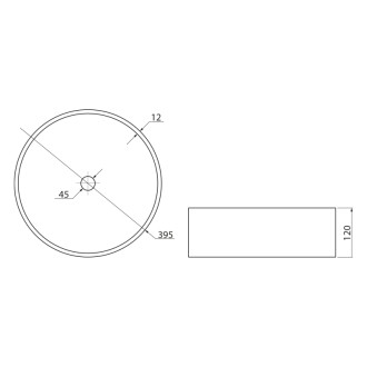 ERSEL sklenené gravírované umývadlo na dosku Ø 39,5 cm, čierna