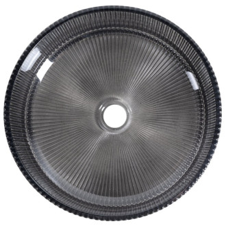 ANHELO sklenené gravírované umývadlo na dosku Ø 39,5cm, čierna