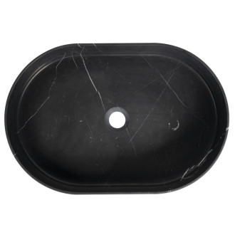BLOK kamenné umývadlo na dosku, 55x37cm, matný čierny Marquin