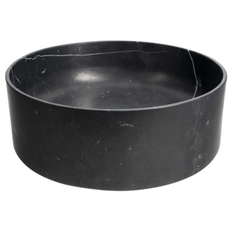 BLOK kamenné umývadlo na dosku, Ø 40cm, matný čierny Marquin