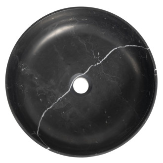 BLOK kamenné umývadlo na dosku, Ø 40cm, matný čierny Marquin