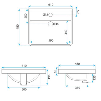 Zápustné umývadlo Rea ALISHA
