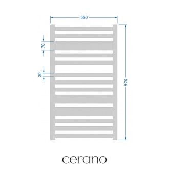 CERANO - Kúpeľňový radiátorový set Enrico - ústredné vykurovanie - bočné pripojenie - 467W - čierna matná - 970x500 mm
