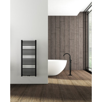 CERANO - Kúpeľňový radiátorový set Franko - kombinované vykurovanie, wifi tyč - stredové pripojenie 50 mm - 392W - čierna matná - 1200x500 mm