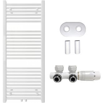 CERANO - Kúpeľňový radiátorový set Lincoln - ústredné vykurovanie - stredové pripojenie 50 mm - 366W - biela lesklá - 1200x500 mm