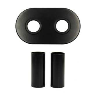 CERANO - Kúpeľňový radiátorový set Luigi - ústredné vykurovanie - stredové pripojenie 50 mm - 713W - čierna matná - 1600x500 mm