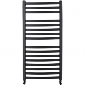 CERANO - Kúpeľňový radiátorový set Paolo - ústredné vykurovanie - bočné pripojenie - 604W - čierna matná - 1090x550 mm