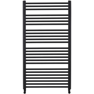 CERANO - Kúpeľňový radiátorový set Alberto - kombinované vykurovanie, wifi tyč - bočné jednobodové pripojenie - 716W - čierna matná - 1180x650 mm