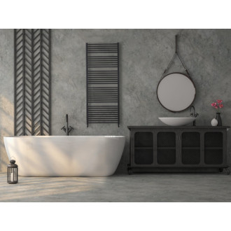 CERANO - Kúpeľňový radiátorový set Alberto - kombinované vykurovanie, wifi tyč - bočné jednobodové pripojenie - 999W - čierna matná - 1660x650 mm