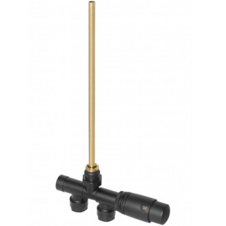 CERANO - Kúpeľňový radiátorový set Alberto - ústredné vykurovanie - bočné jednobodové pripojenie - 716W - čierna matná - 1180x650 mm