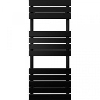 CERANO - Kúpeľňový radiátorový set Claude - kombinované vykurovanie, wifi tyč - bočné jednobodové pripojenie - 650W - čierna matná - 1200x500 mm