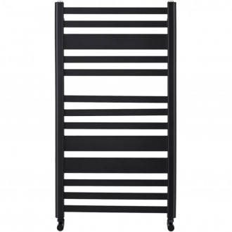 CERANO - Kúpeľňový radiátorový set Enrico - ústredné vykurovanie - bočné jednobodové pripojenie - 467W - čierna matná - 970x500 mm