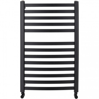 CERANO - Kúpeľňový radiátorový set Paolo - kombinované vykurovanie, termo tyč - bočné jednobodové pripojenie - 568W - čierna matná - 850x550 mm