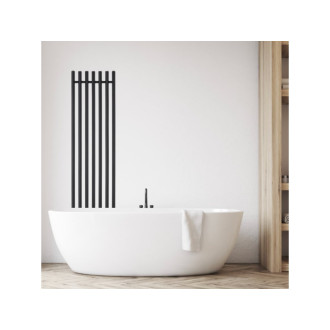 CERANO - Kúpeľňový radiátorový set Valerio - kombinované vykurovanie, termo tyč - bočné jednobodové pripojenie - 872W - čierna matná - 1560x390 mm