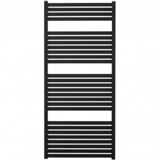 CERANO - Kúpeľňový radiátorový set Vincenzo - kombinované vykurovanie, termo tyč - bočné jednobodové pripojenie - 600W - čierna matná - 1330x600 mm