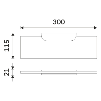 Nimco Nikau NKC 30091B-30-90 Polica, 30 cm čierna matná