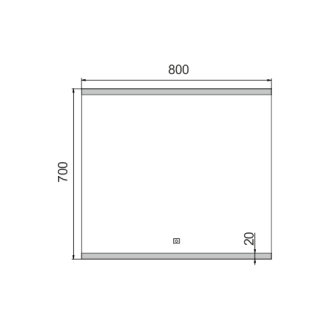 Nimco Séria 12000 ZP 12003V LED zrkadlo 800x700 s dotykovým senzorom rám hliníkový