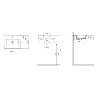 ORION keramické umývadlo 49x38, 6cm, biela