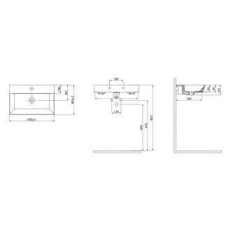 ORION keramické umývadlo nábytkové 59x38, 6cm, biela