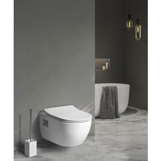 LUNA závesná WC misa, Vortex Rimless, 35,5x49cm, biela