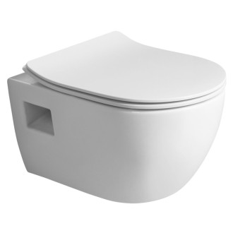LUNA závesná WC misa, Vortex Rimless, 35,5x49cm, biela
