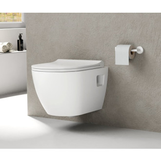 LUNA závesná WC misa, Vortex Rimless, 35,5x49cm, biela