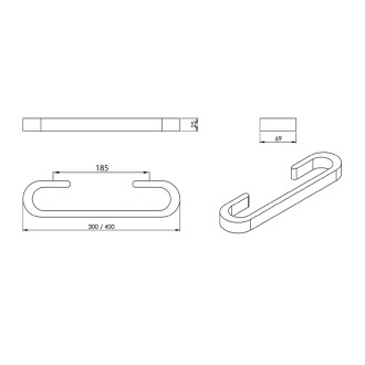 HIMALAYA držiak uterákov 300x69mm, bambus HY2130