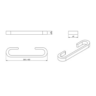 HIMALAYA držiak uterákov 400x69mm, bambus HY2140