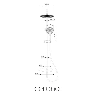 CERANO - Nástenný sprchový stĺp Selma - termostatická sprchová batéria - chróm