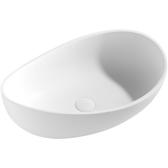 CERANO - Umývadlo z liateho mramoru Valentino - na dosku - biela matná - 60x37 cm