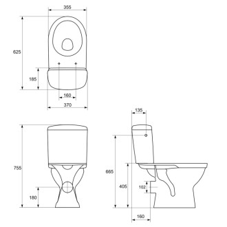 Cersanit WC kombi MERIDA 114 3/6 l + sedátko polypropylén K03-014