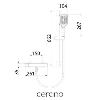 CERANO - Vaňová batéria Lorena - termostatická - otočný výtok - chróm