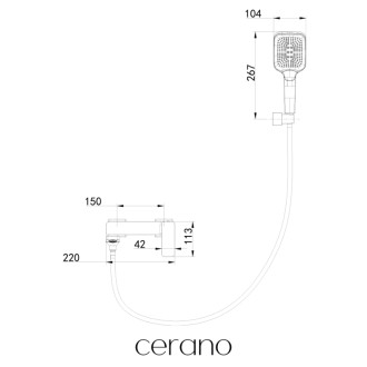 CERANO - Vaňová batéria Zenira - čierna matná