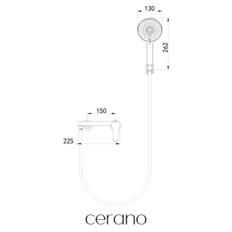 CERANO - Sprchová hadica Velea - čierna matná